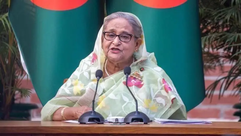 সাইফুল হত্যার প্রতিবাদ ও চিন্ময়ের মুক্তি দাবি করে শেখ হাসিনার বিবৃতি